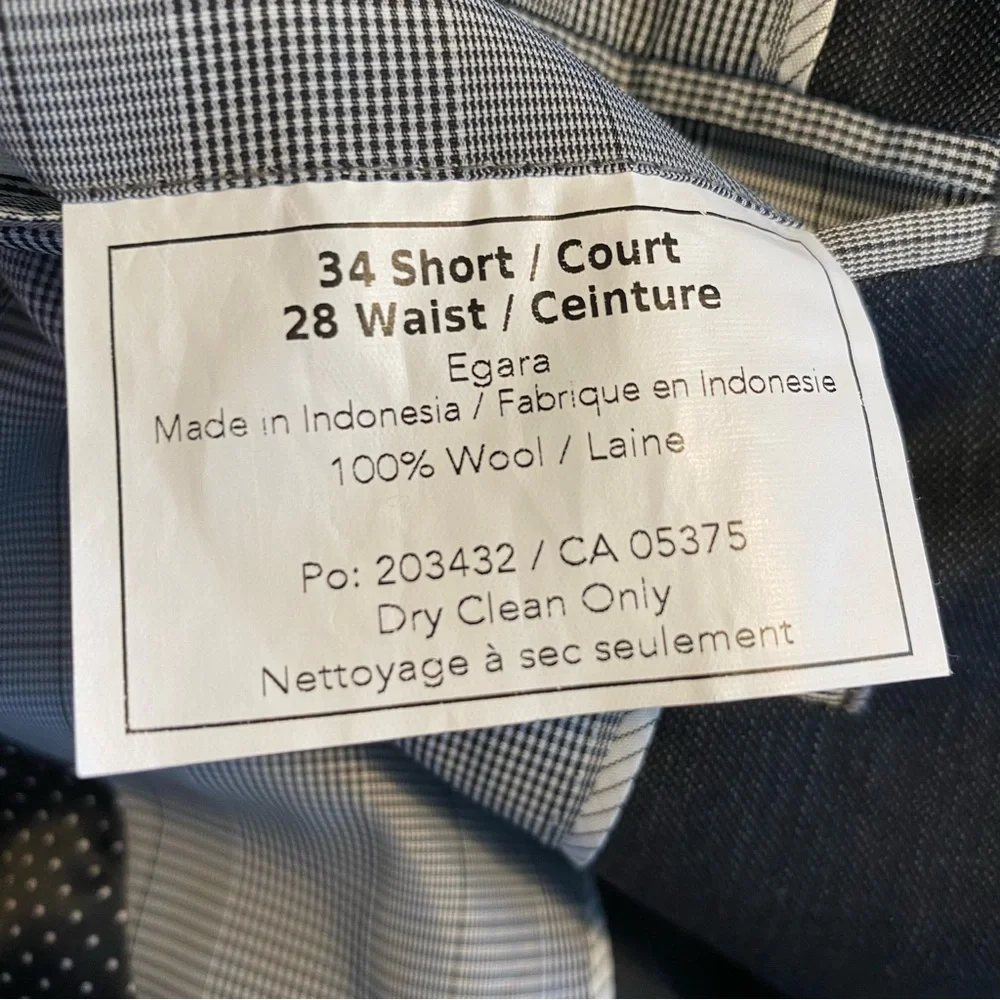 EGARA Slim Fit Wool Charcoal Gray Dress Coat - 34 Short Indonesia